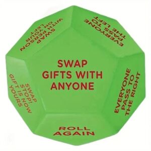 3x3 Green Christmas Party Game Die
